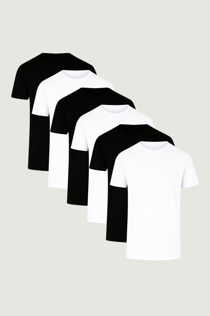 6-Pack Playera Smart Fit Blanco & Negro