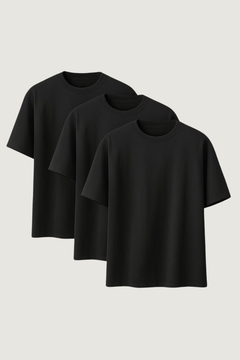 3-Pack Playera Oversized Negro