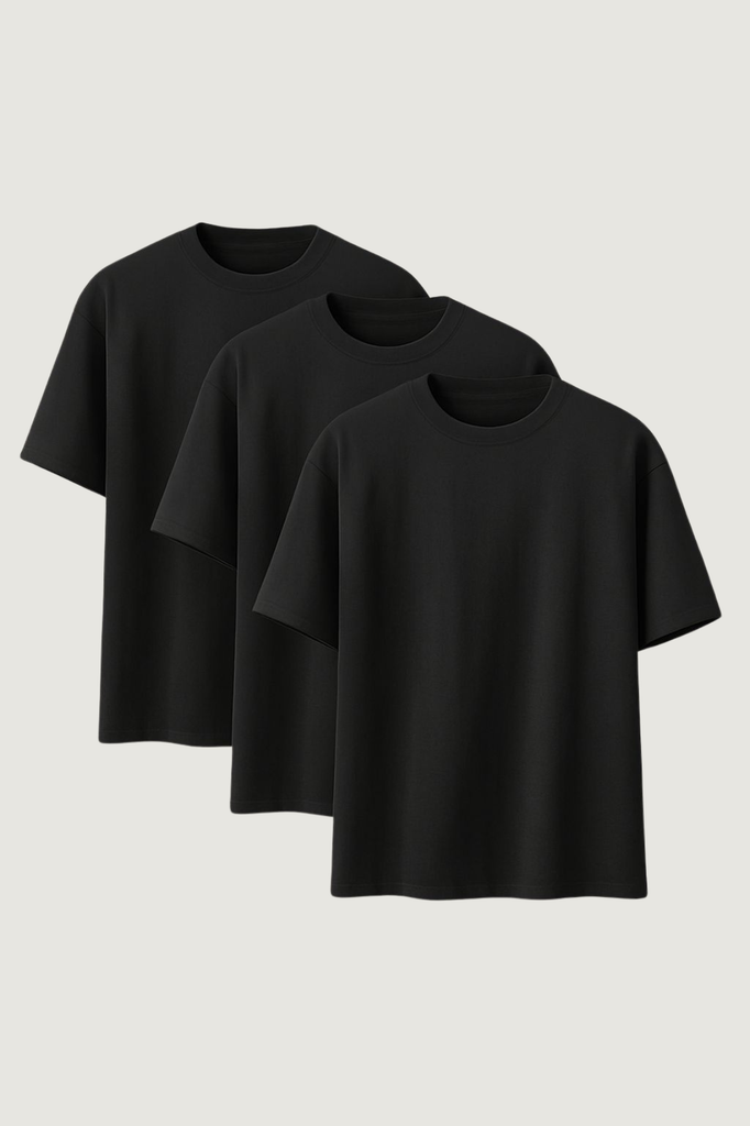 3-Pack Playera Oversized Negro