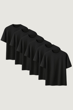 6-Pack Playera Oversized Negro