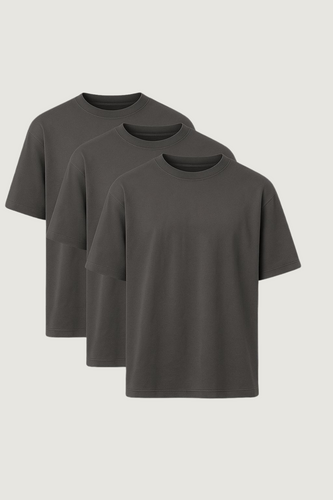 3-Pack Playera Oversized Gris