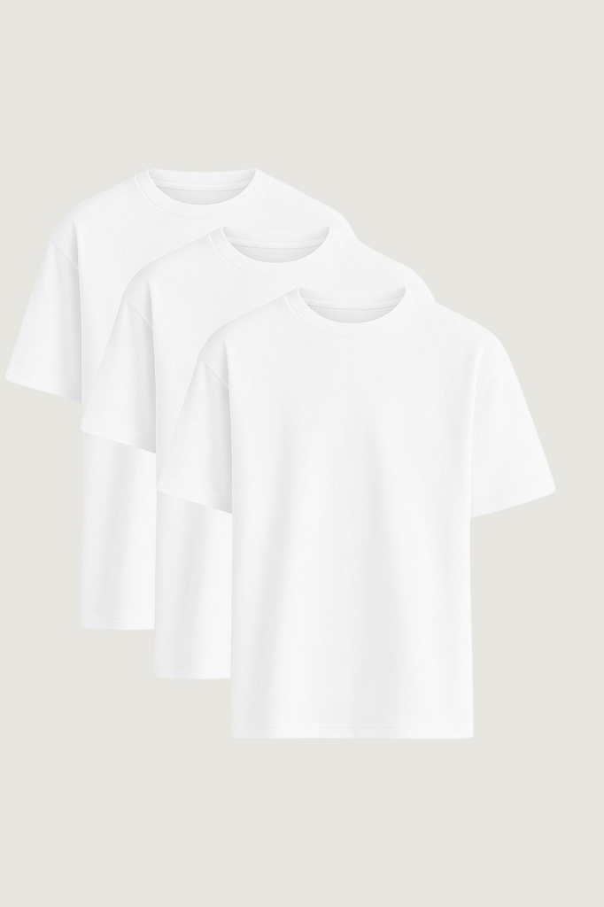 3-Pack Playera Oversized Blanco