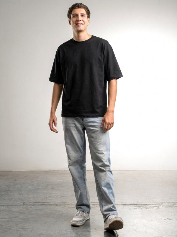 6-Pack Playera Oversized Negro 250 GSM